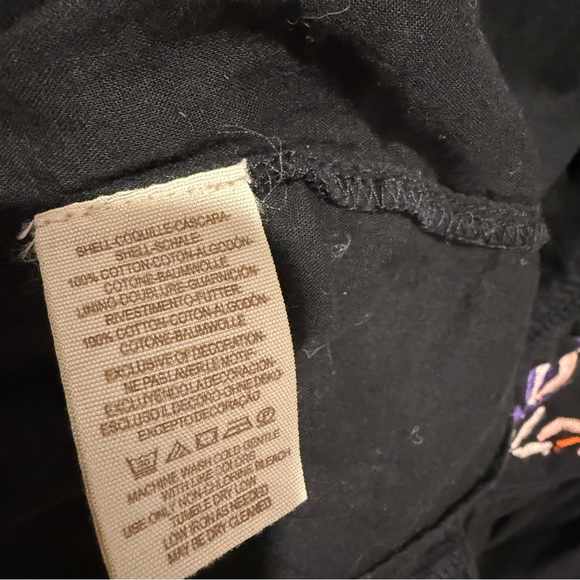 Free People Elegant Black Floral Embroidered Off Shoulder Dress - Picture 11 of 12